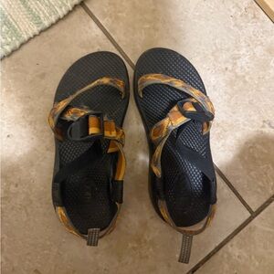 Chaco Black and Yellow Strappy Sandals